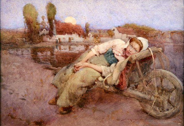 Pihenés (akvarell papíron) alkotó: William Lee Hankey