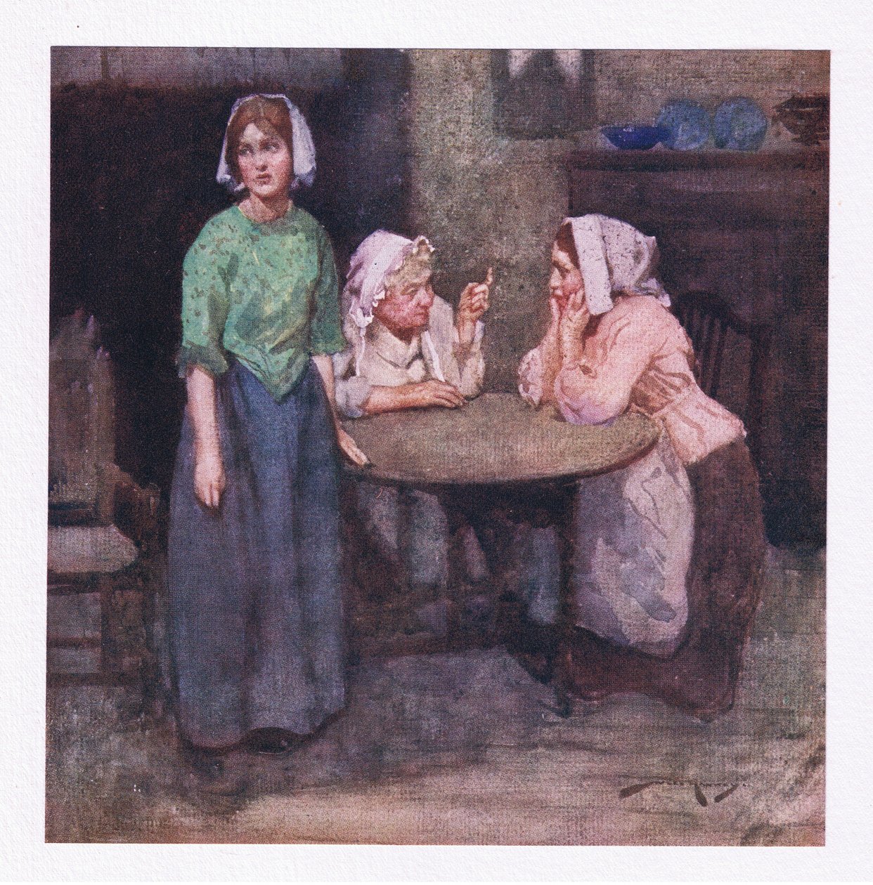 Egyszer, talán a faluban bőven áldott, sírt az ártatlanságról szóló meséken, szorongatva (színes litó) alkotó: William Lee Hankey