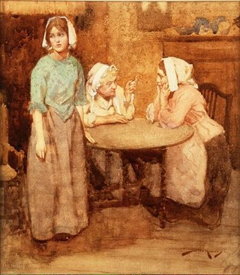 Az elhagyott falu (akvarell papíron) alkotó: William Lee Hankey