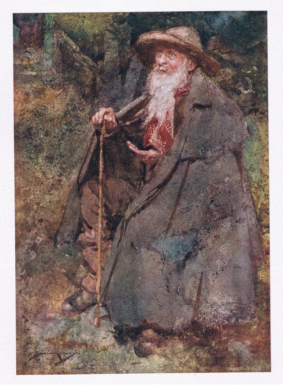 Vendége volt a sokáig emlegetett koldus, akinek leereszkedő szakálla végigsöpörte megöregedett mellét (színes litó) alkotó: William Lee Hankey
