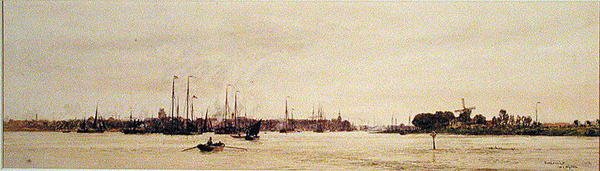 Dordrecht (akvarell papíron) alkotó: William Lionel Wyllie
