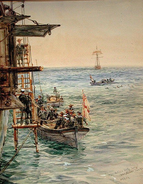 Eclipse Party távozik a H.M.S. Thészeusz, Santa Pola (akvarell papíron) alkotó: William Lionel Wyllie