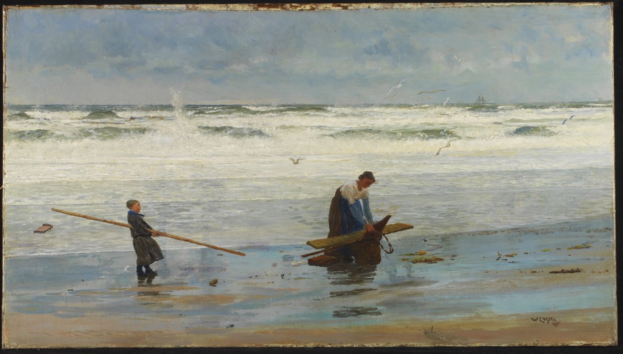 Driftwood gyűjtése, Hollandia, 1877 alkotó: William Lionel Wyllie