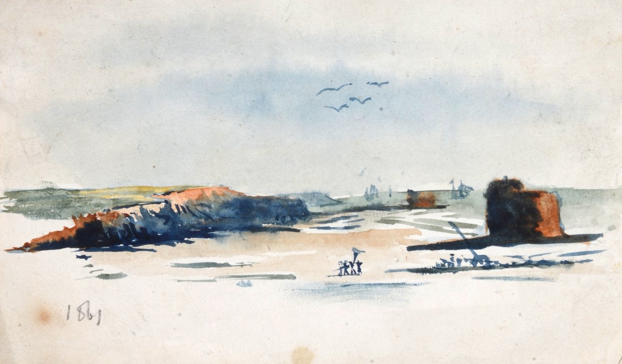 Wimereux felől nyugatra nézve alkotó: William Lionel Wyllie