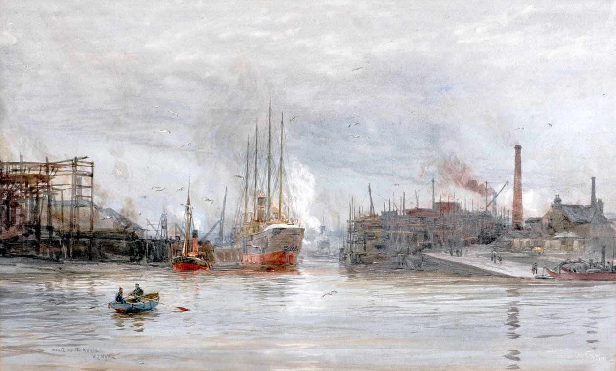 A Kelvin torkolata (akvarell) alkotó: William Lionel Wyllie
