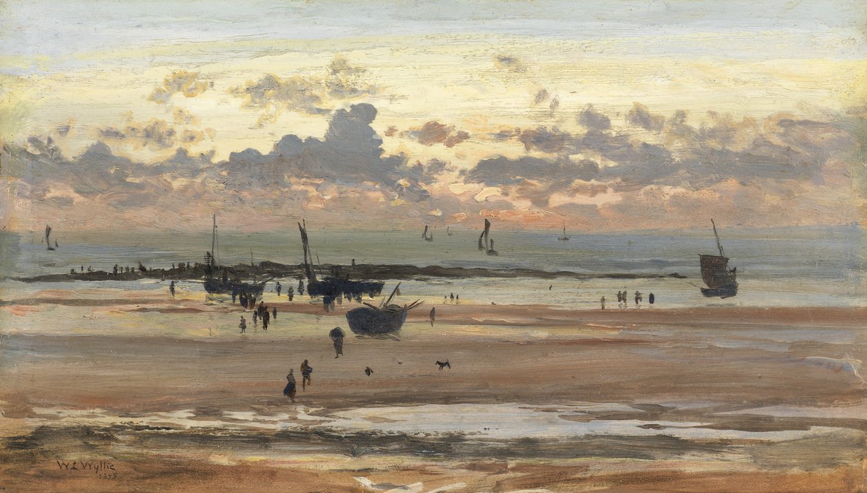 Portel Fisher Folk, 1875 (olaj, papírlapra fektetve) alkotó: William Lionel Wyllie