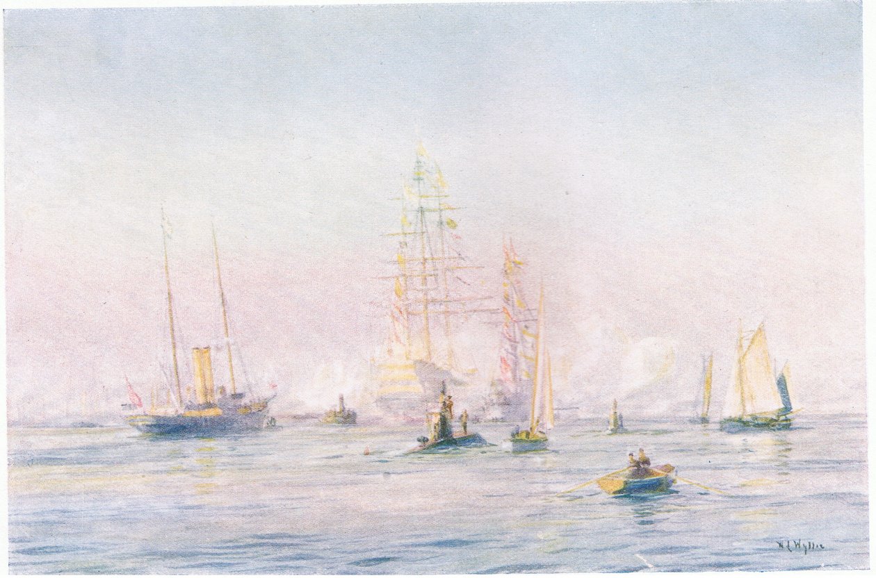 Portsmouth kikötője 1912, 1915 alkotó: William Lionel Wyllie