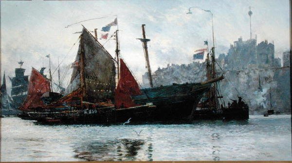 Ramsgate kikötője alkotó: William Lionel Wyllie