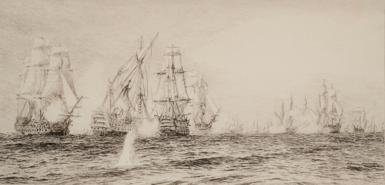 Négy árbocos hajók harcolnak alkotó: William Lionel Wyllie