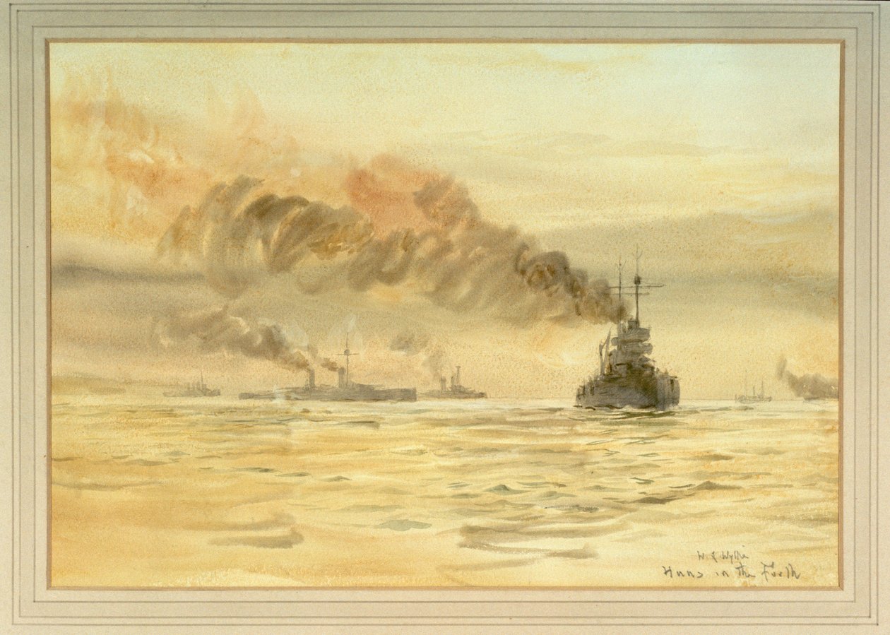 Megadott német csatahajók a Firth of Forthban alkotó: William Lionel Wyllie