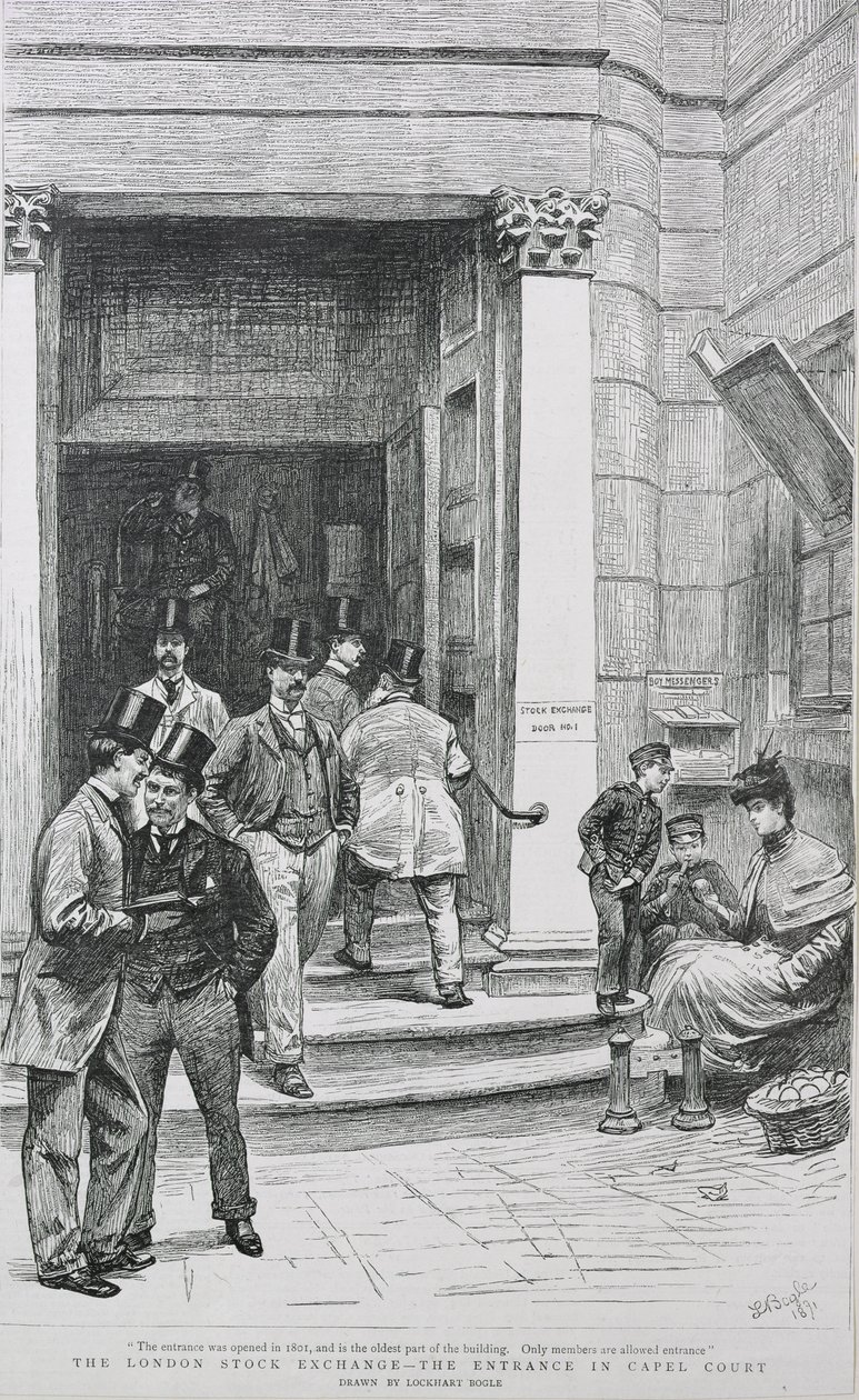 Tőzsde bejárata a Capel Courtban, 1891 alkotó: William Lockhart Bogle