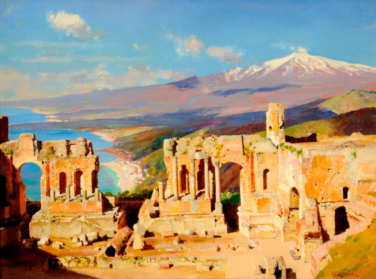 Görög Színház, Taormina, Szicília alkotó: William Logsdail