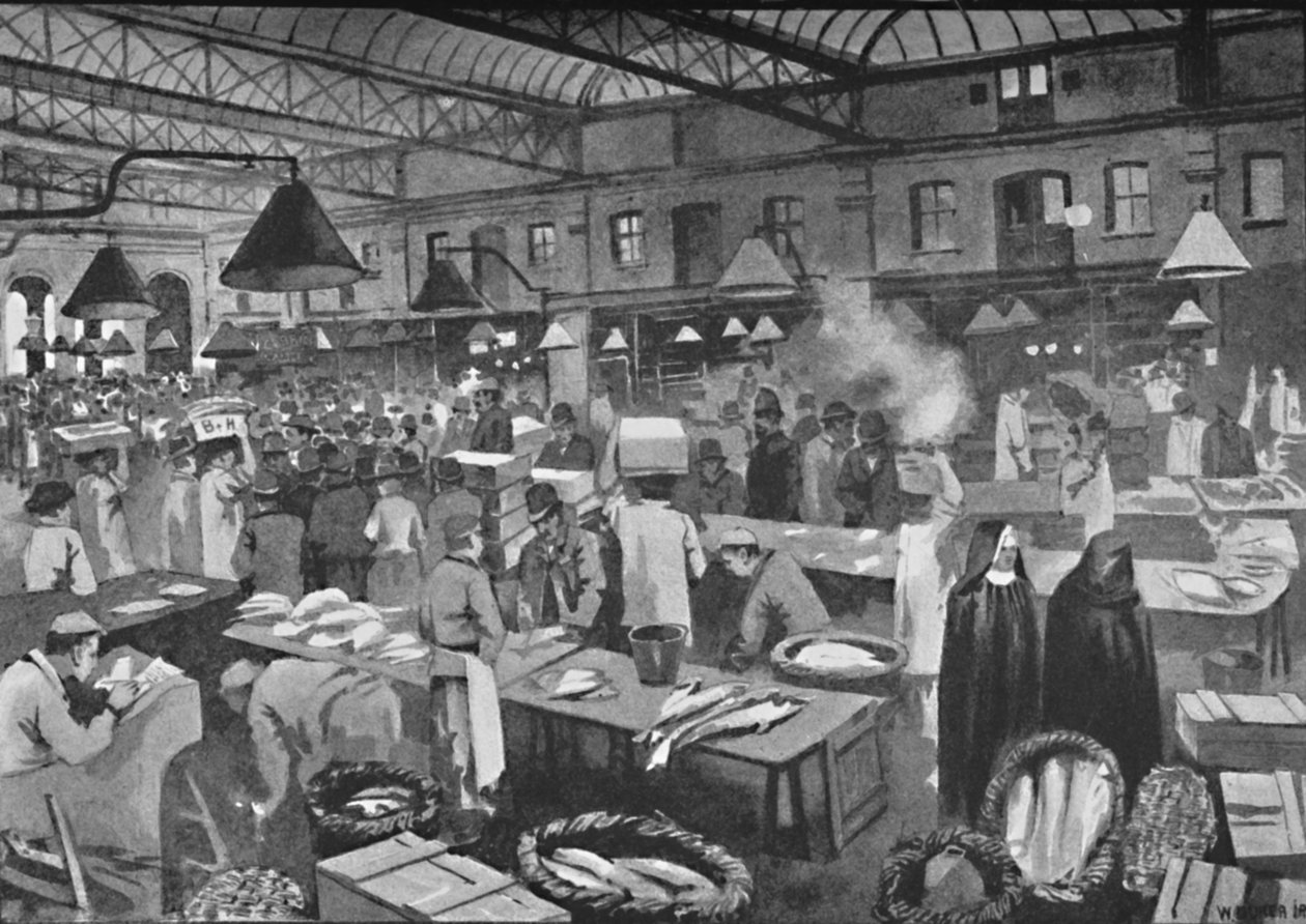 Billingsgate piac, kora reggel, 1891 alkotó: William Luker