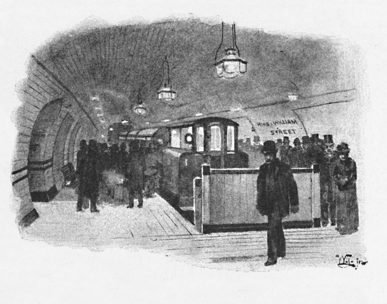 Electric Railway Station City és Dél-London, King William Street, 1891 alkotó: William Luker
