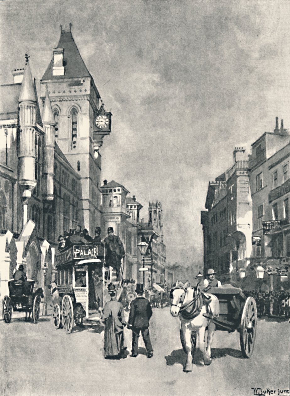 Fleet Street, a Törvényszékek bemutatása, 1891 alkotó: William Luker