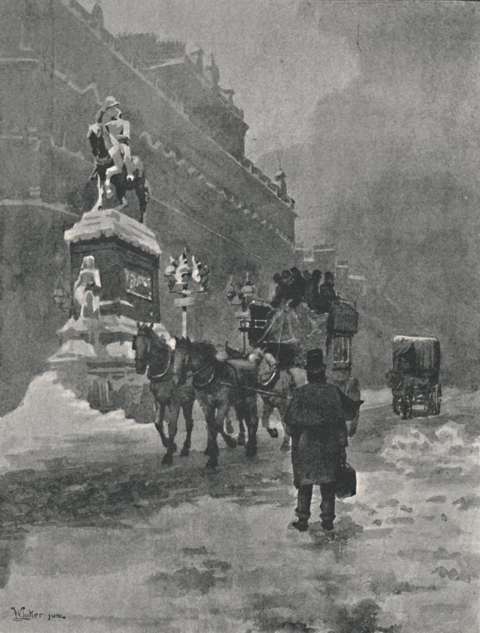 Holborn Circus – Egy téli reggel, 1891 alkotó: William Luker