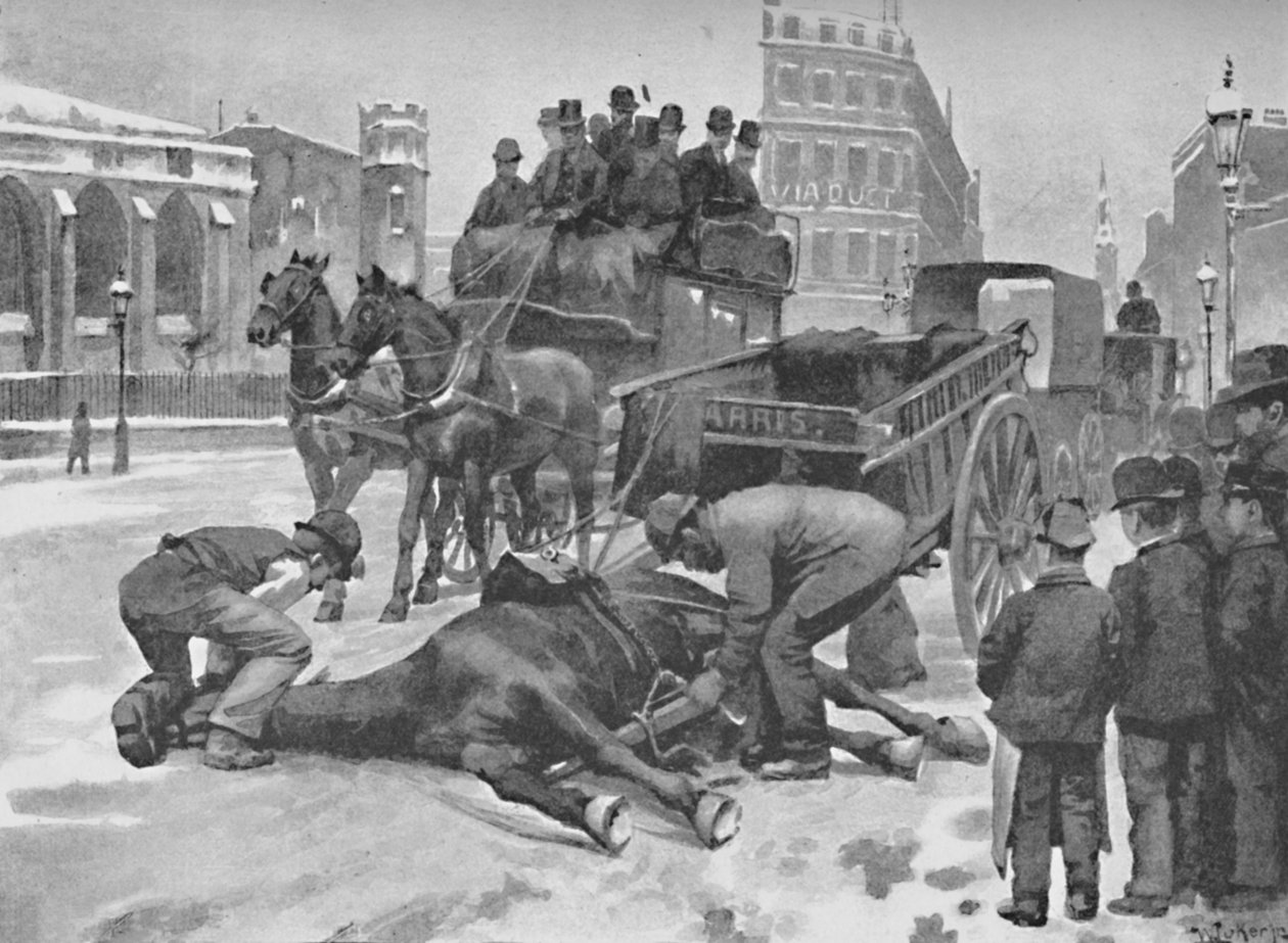 Holborn Viadukt – Csúszós nap, 1891 alkotó: William Luker
