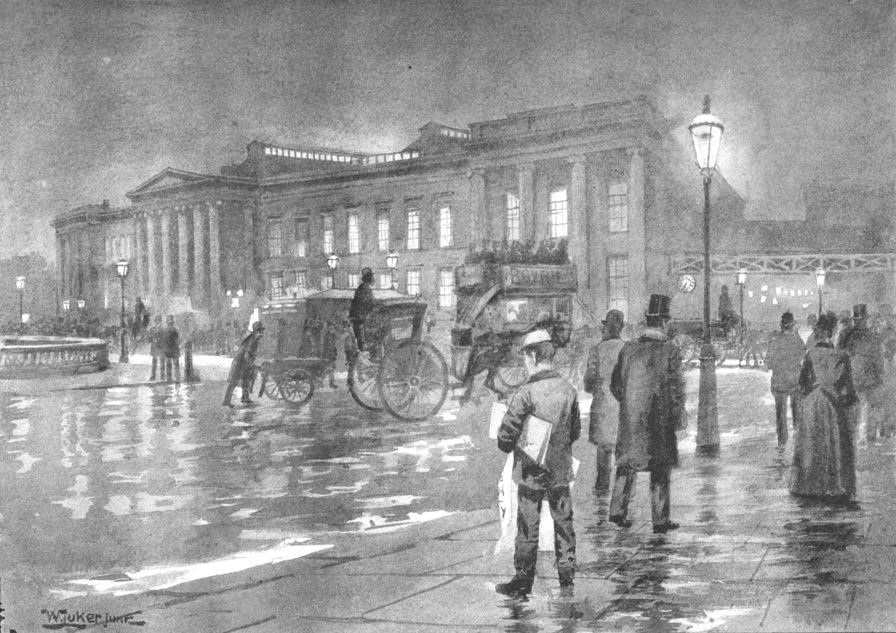 A főposta - éjszaka, 1891 alkotó: William Luker