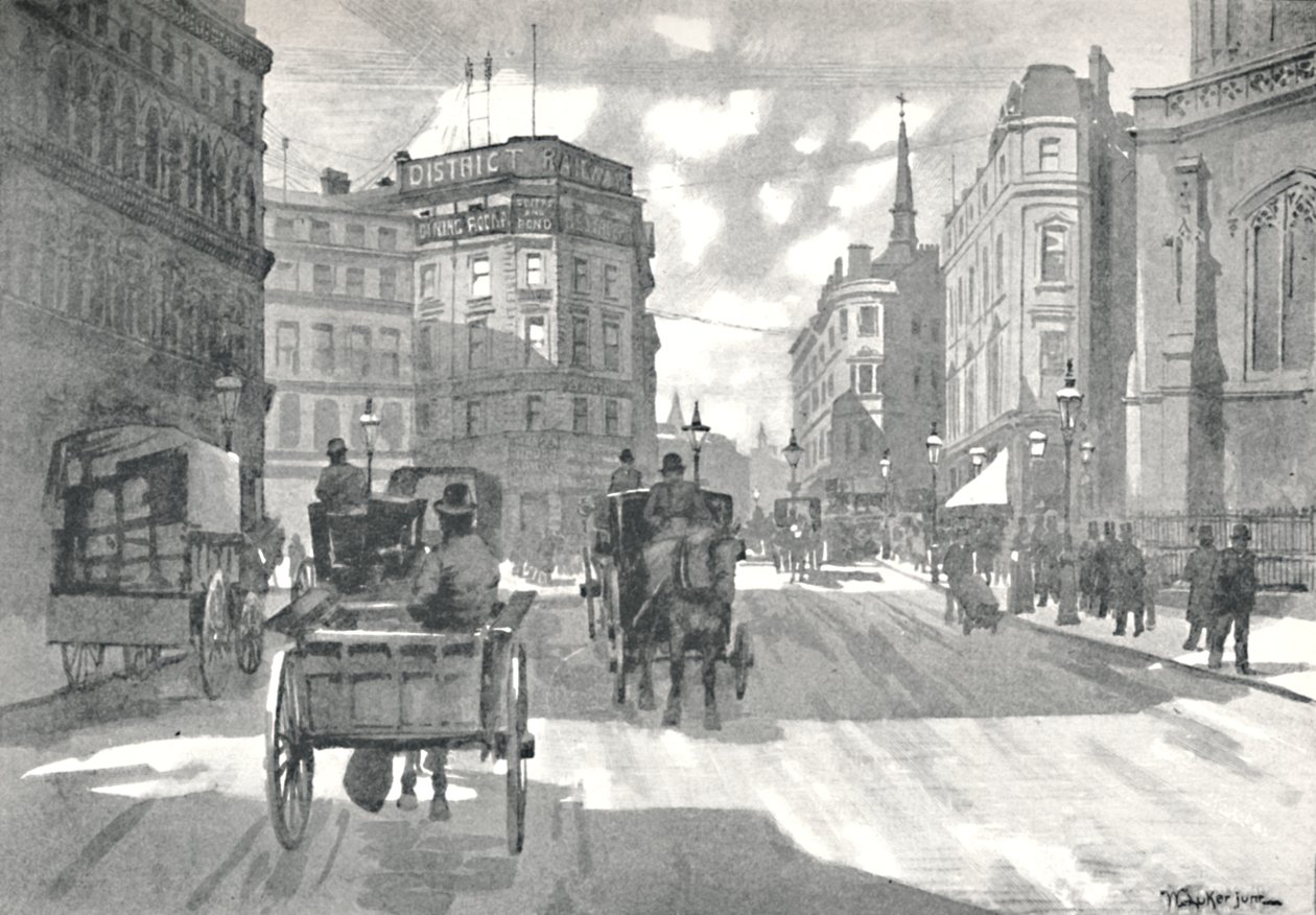 The Mansion House Station, District Railway Queen Victoria Street, 1891 alkotó: William Luker