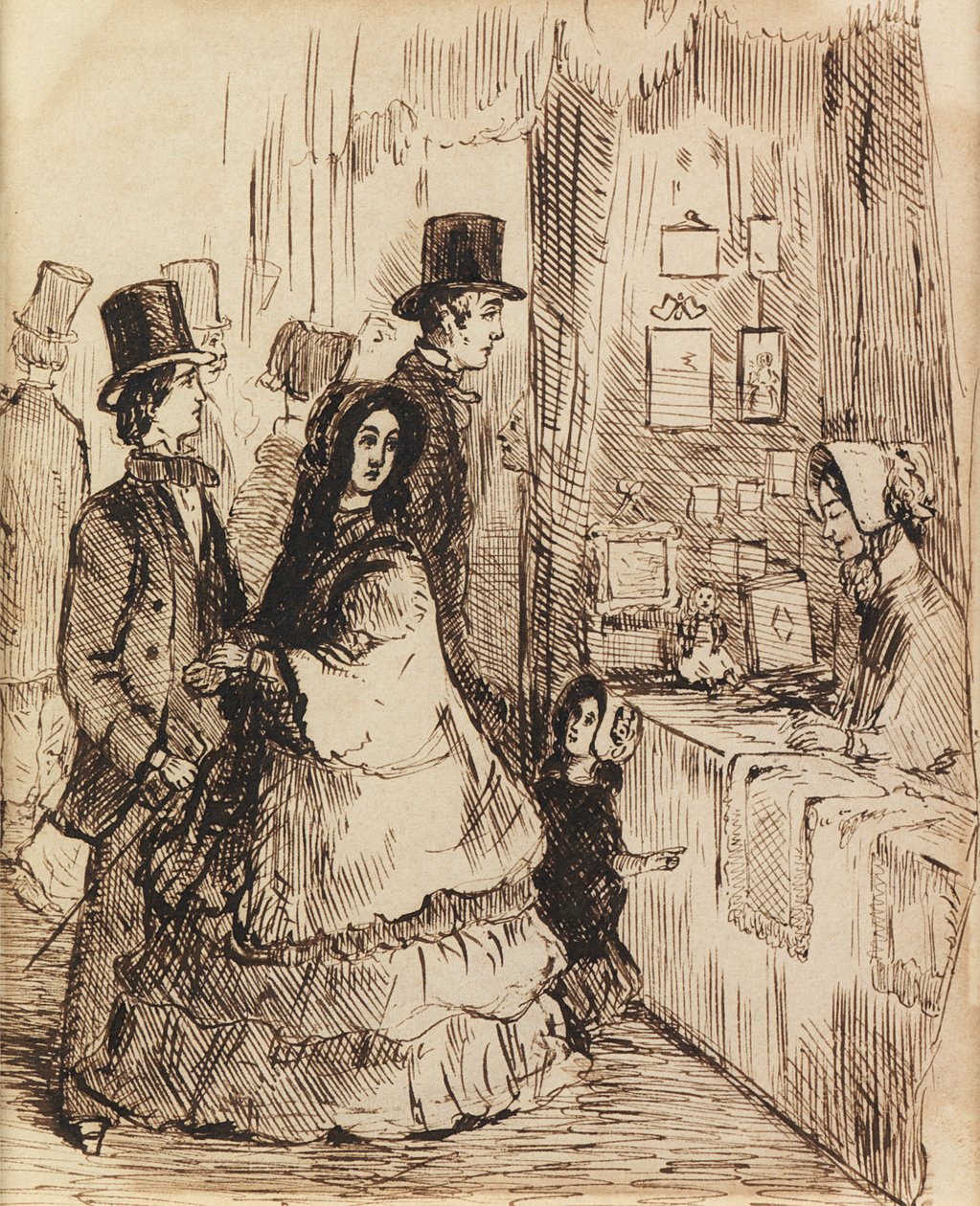 Az erény jutalma: egy stand a Vanity Fairben (toll és tinta) alkotó: William Makepeace Thackeray