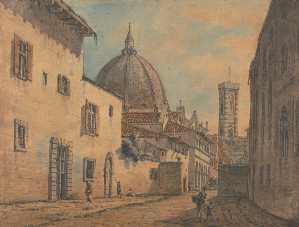 Egy utca Firenzében a Dómmal és a Campanile-val a háttérben alkotó: William Marlow