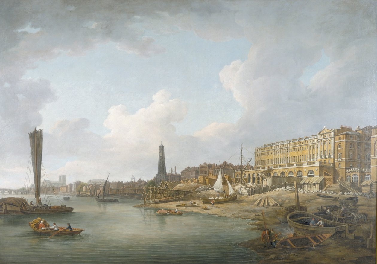 „A londoni folyópart a Westminster és az Adelphi között”, 1771 alkotó: William Marlow