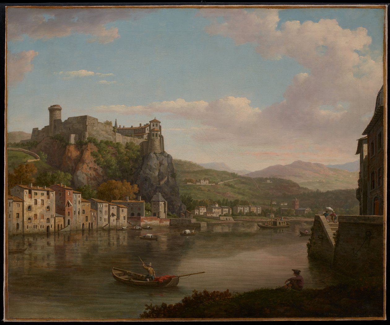 Kilátás a Saône-ra és a Pierre-Scize kastélyra (Lyon, Franciaország) alkotó: William Marlow