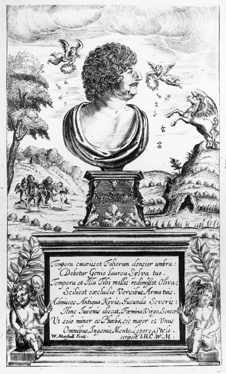 Robert Herrick (1591-1674), a művész által metszett (metszet) (bw fotó) alkotó: William Marshall