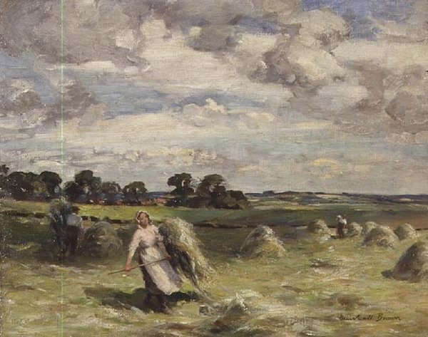 Betakarítás Saltoun közelében, Kelet-Lothian államban alkotó: William Marshall Brown