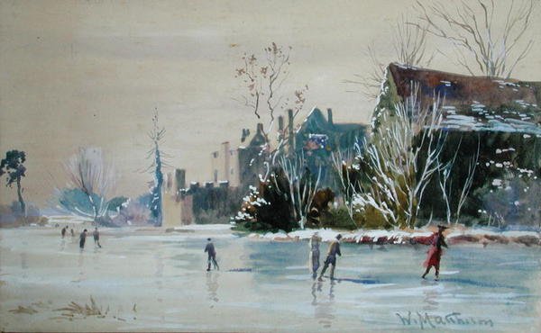 Korcsolyázás a Broughton kastélyban (akvarell és testfesték, papír) alkotó: William Matthison