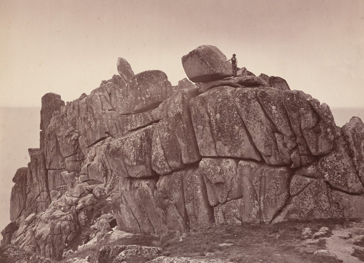 A Logan-szikla, Cornwall déli partja, 1860-as évek (fotó) alkotó: William May