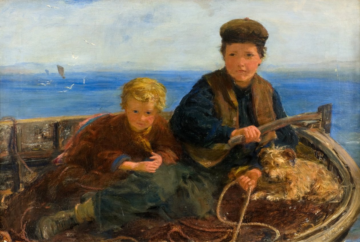 Két fiú és egy kutya egy csónakban, 1871 körül (olaj, vászon) alkotó: William McTaggart