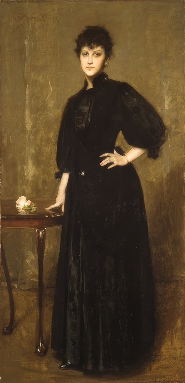 Hölgy feketében alkotó: William Merritt Chase