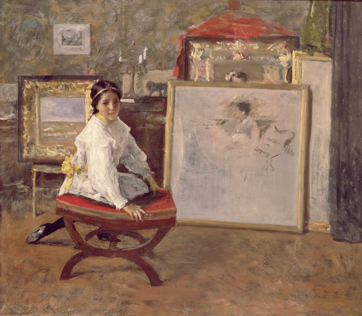 Did You Speak To Me, 1897 körül (olaj, vászon) alkotó: William Merritt Chase