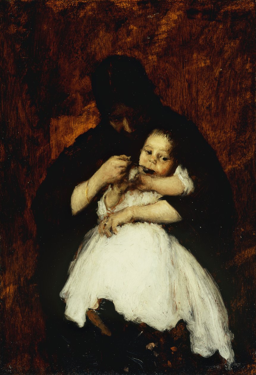 Baba táplálása, 1886 alkotó: William Merritt Chase