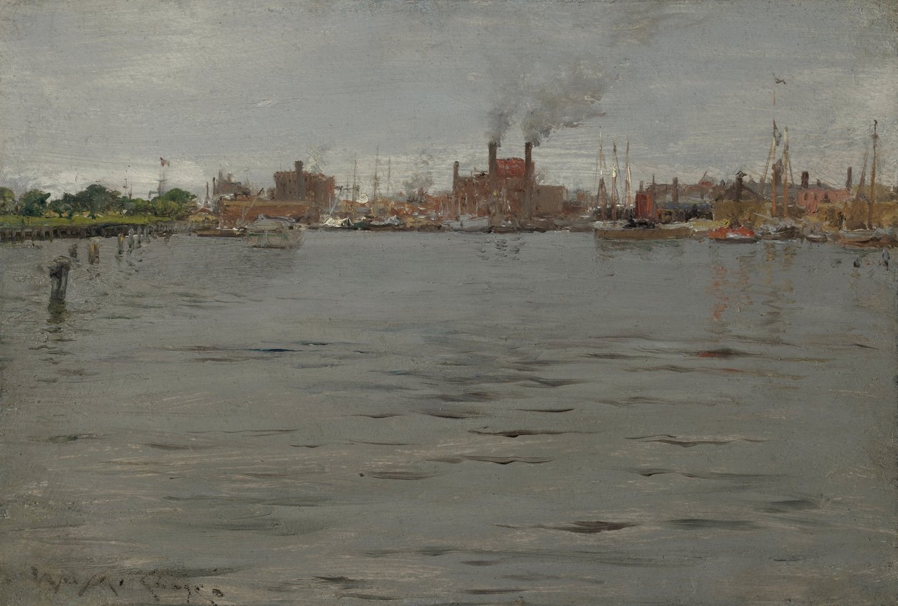 Harbour Scene, Brooklyn Docks alkotó: William Merritt Chase