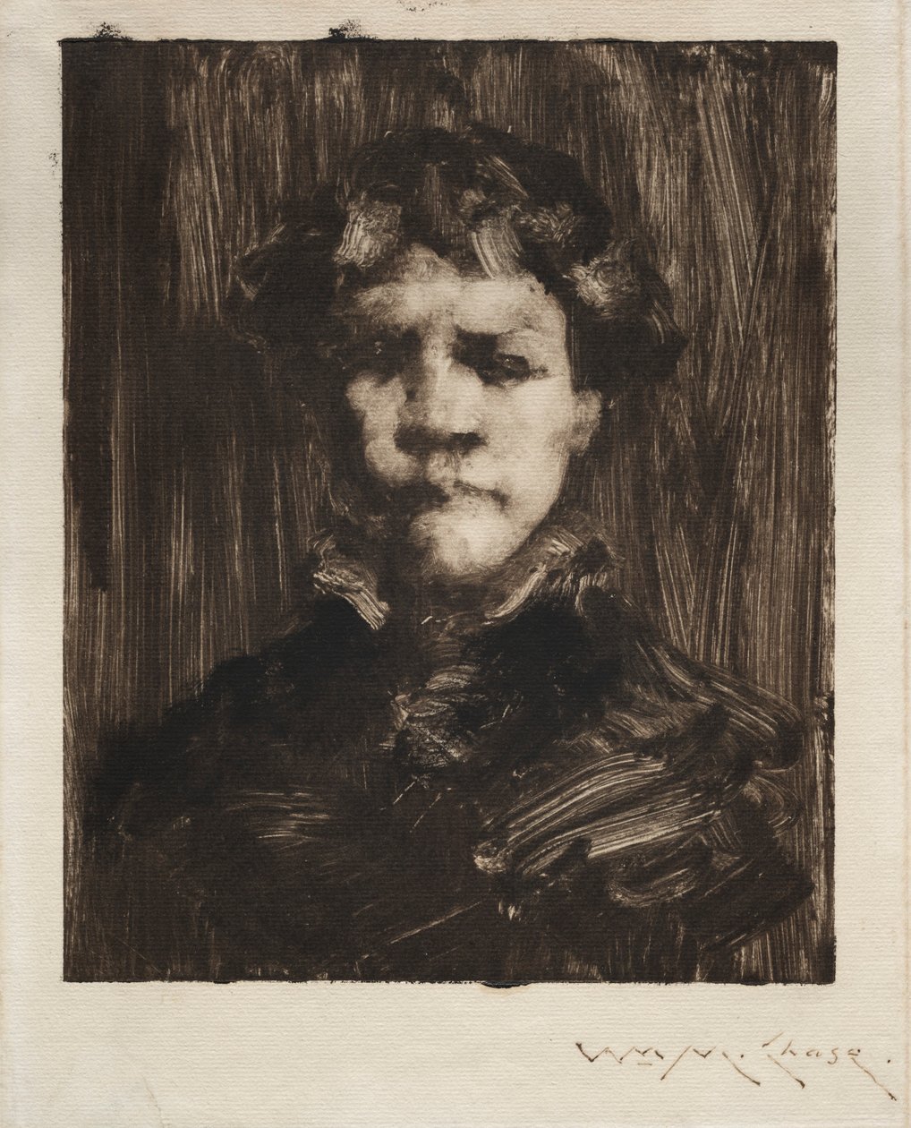 Egy fiú feje alkotó: William Merritt Chase