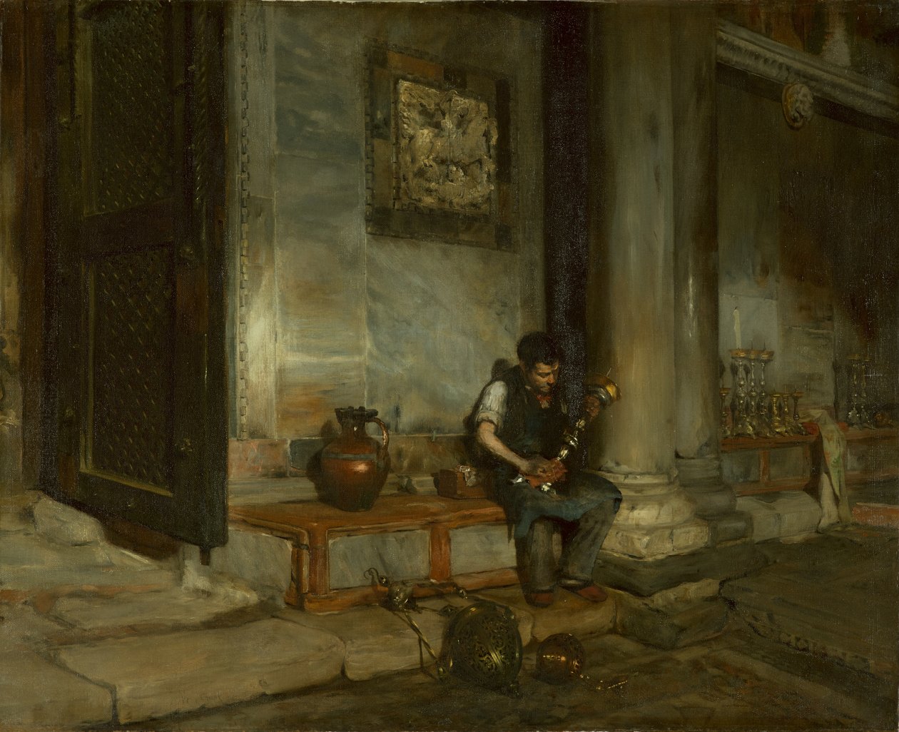 A velencei Szent Márk keresztelőkápolnában alkotó: William Merritt Chase