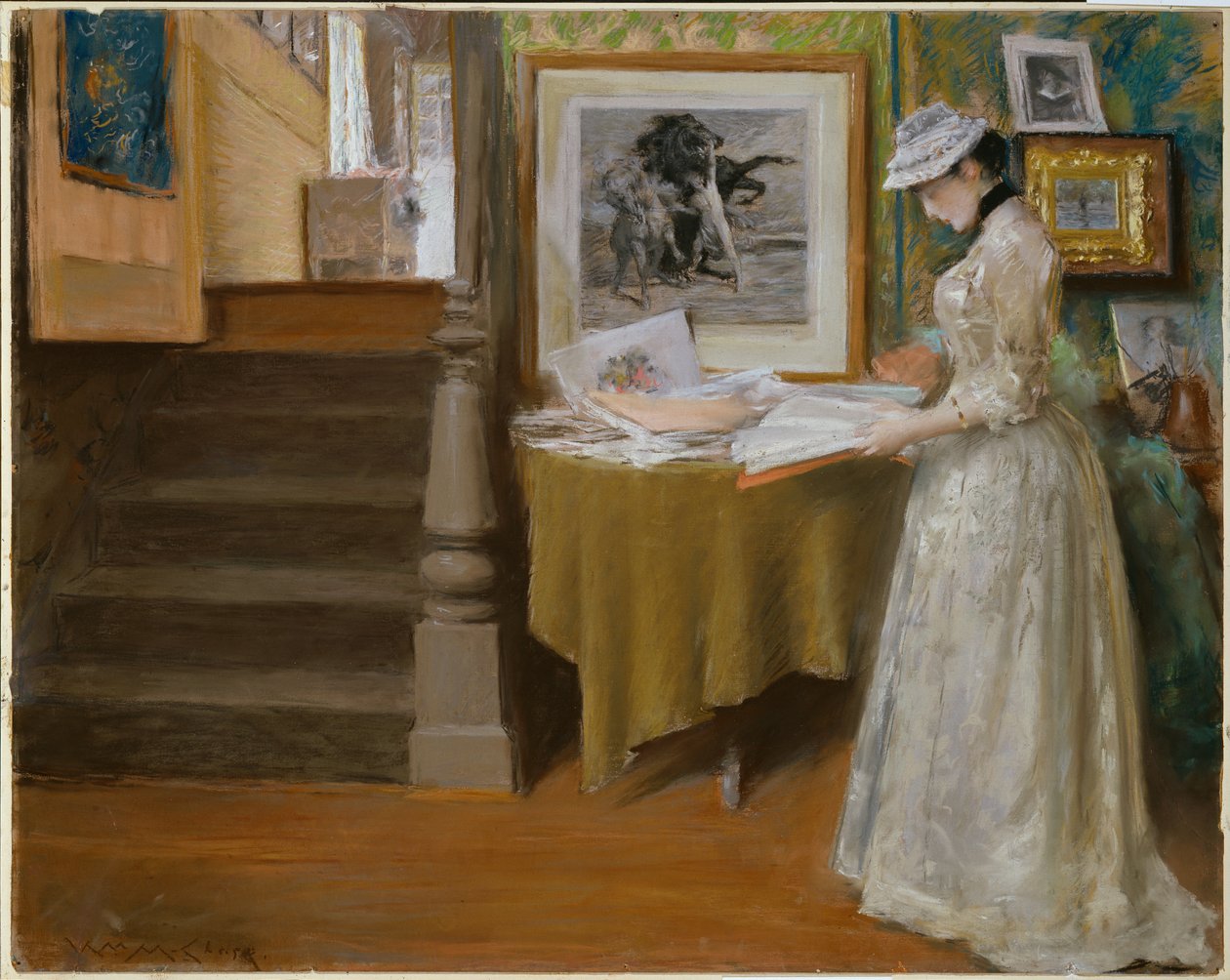 A műteremben, 1892-93 körüli (pasztell, karton) alkotó: William Merritt Chase