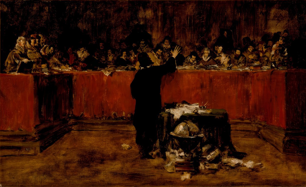 Kolumbusz a Salamancai Tanács előtt alkotó: William Merritt Chase