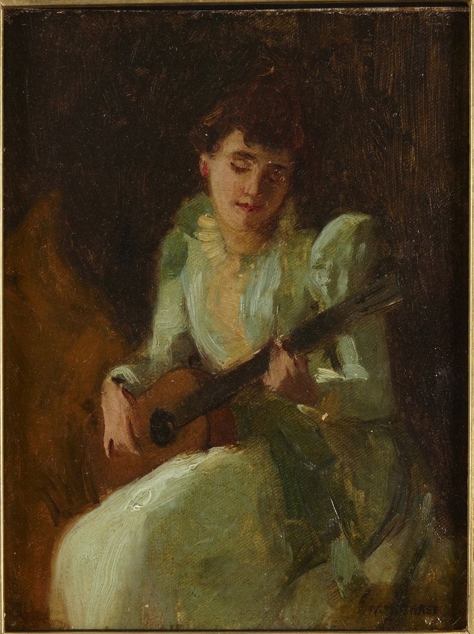 Gitározó hölgy alkotó: William Merritt Chase