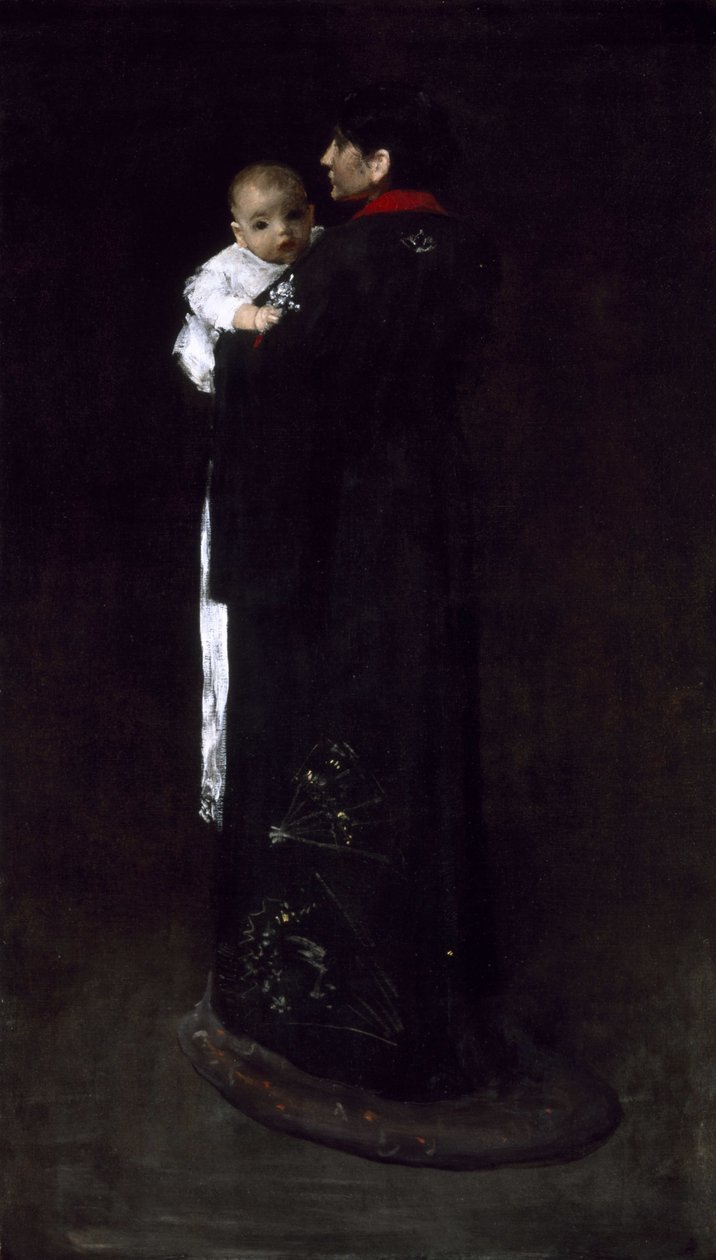 Anya és gyermek (Az első portré) alkotó: William Merritt Chase