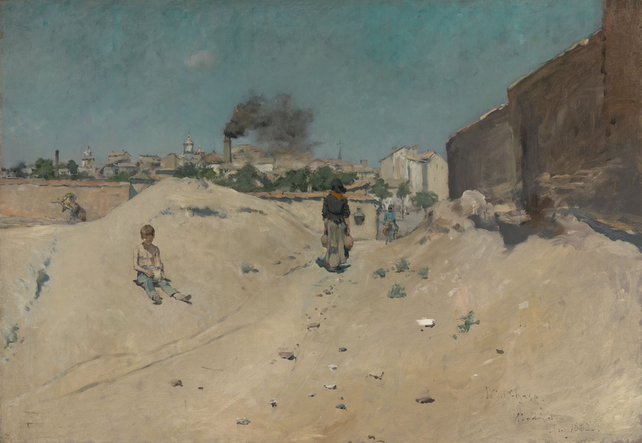 Madrid külvárosa alkotó: William Merritt Chase