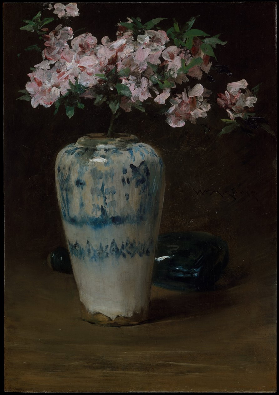 Rózsaszín azálea – kínai váza alkotó: William Merritt Chase
