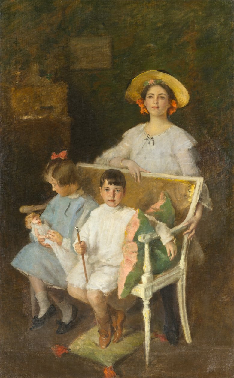 Portrécsoport (Dorothy, Helen és Bob), 1904 körül (olaj, vászon) alkotó: William Merritt Chase