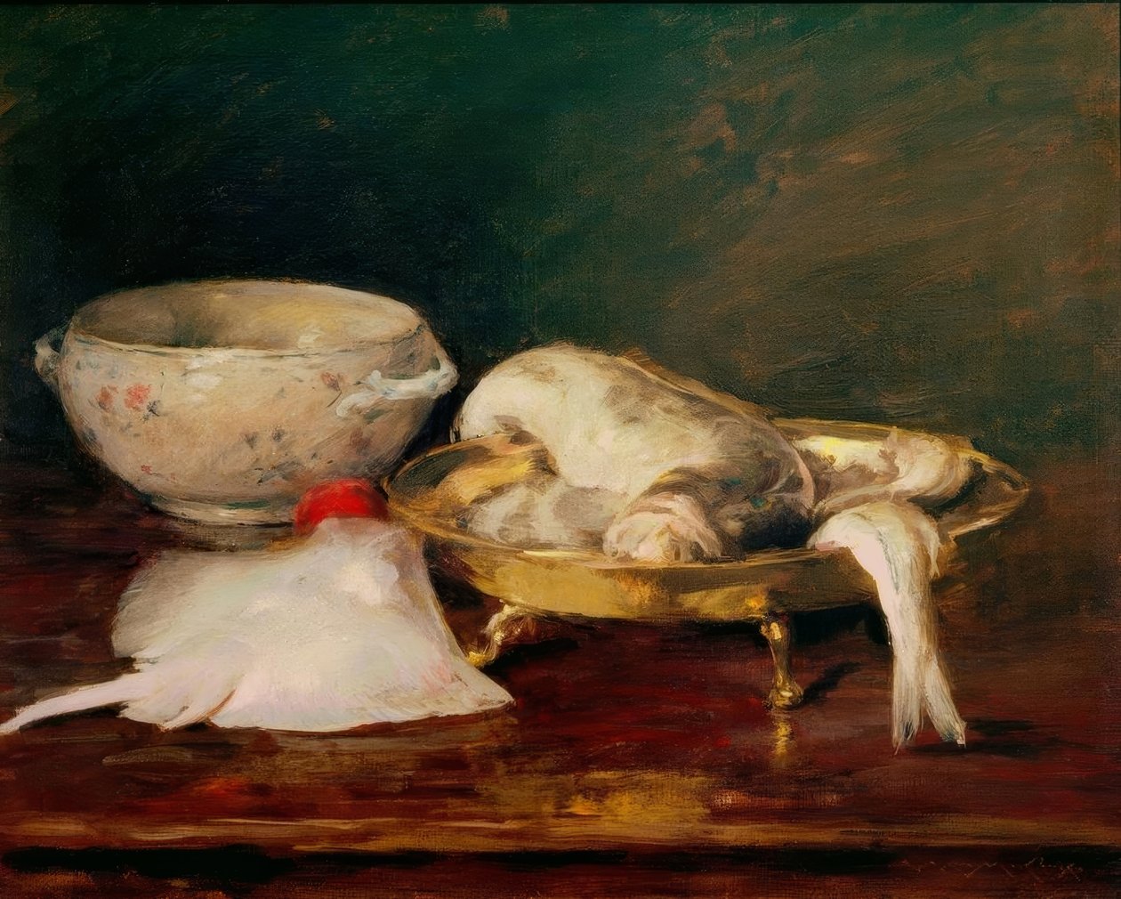 Csendélet halakkal alkotó: William Merritt Chase