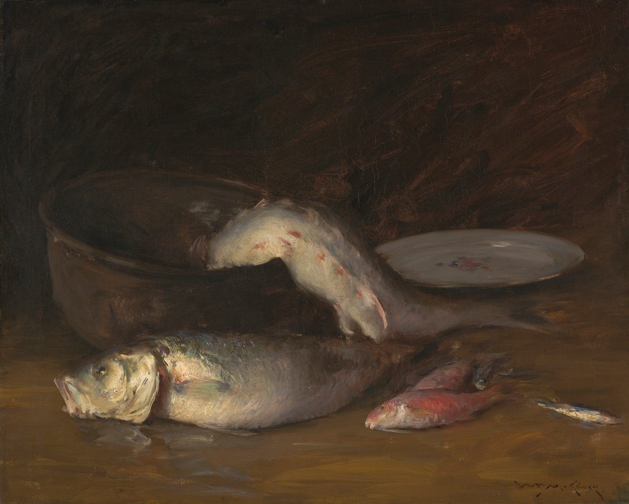 Csendélet halakkal, 1910 körül (olaj, vászon) alkotó: William Merritt Chase