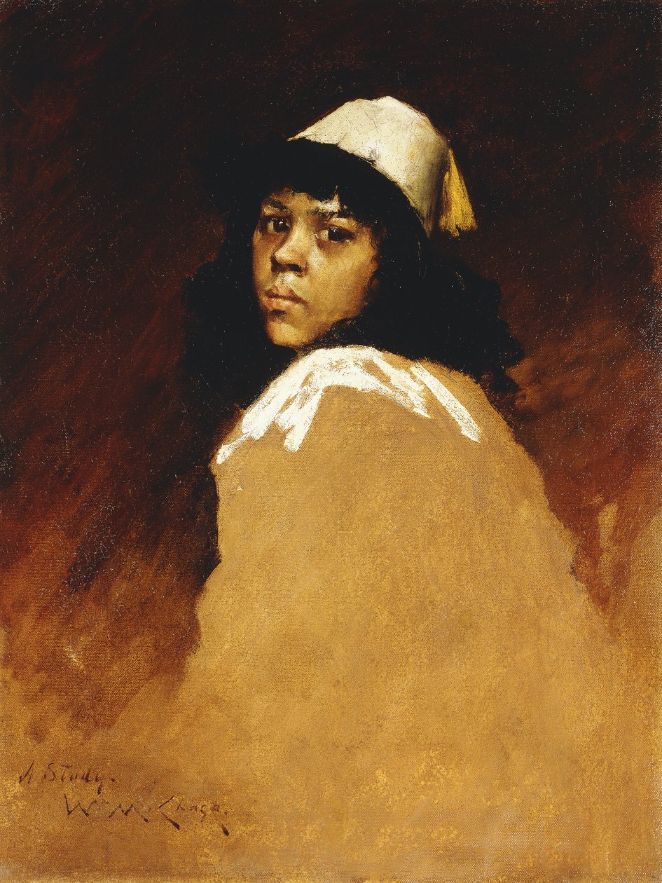 A marokkói lány, 1886 körül alkotó: William Merritt Chase