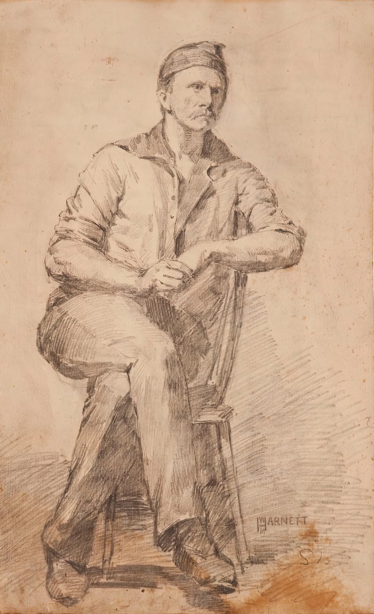 Ülő ember, c. 1870. alkotó: William Michael Harnett