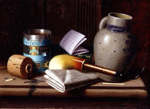 Csendélet Három vár Dohánnyal alkotó: William Michael Harnett